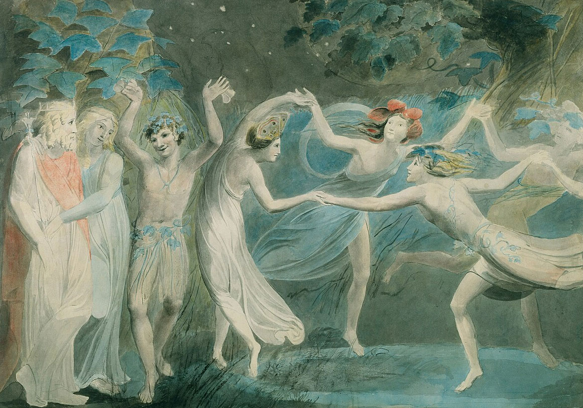 william blake – oberon titania and puck with fairies dancing